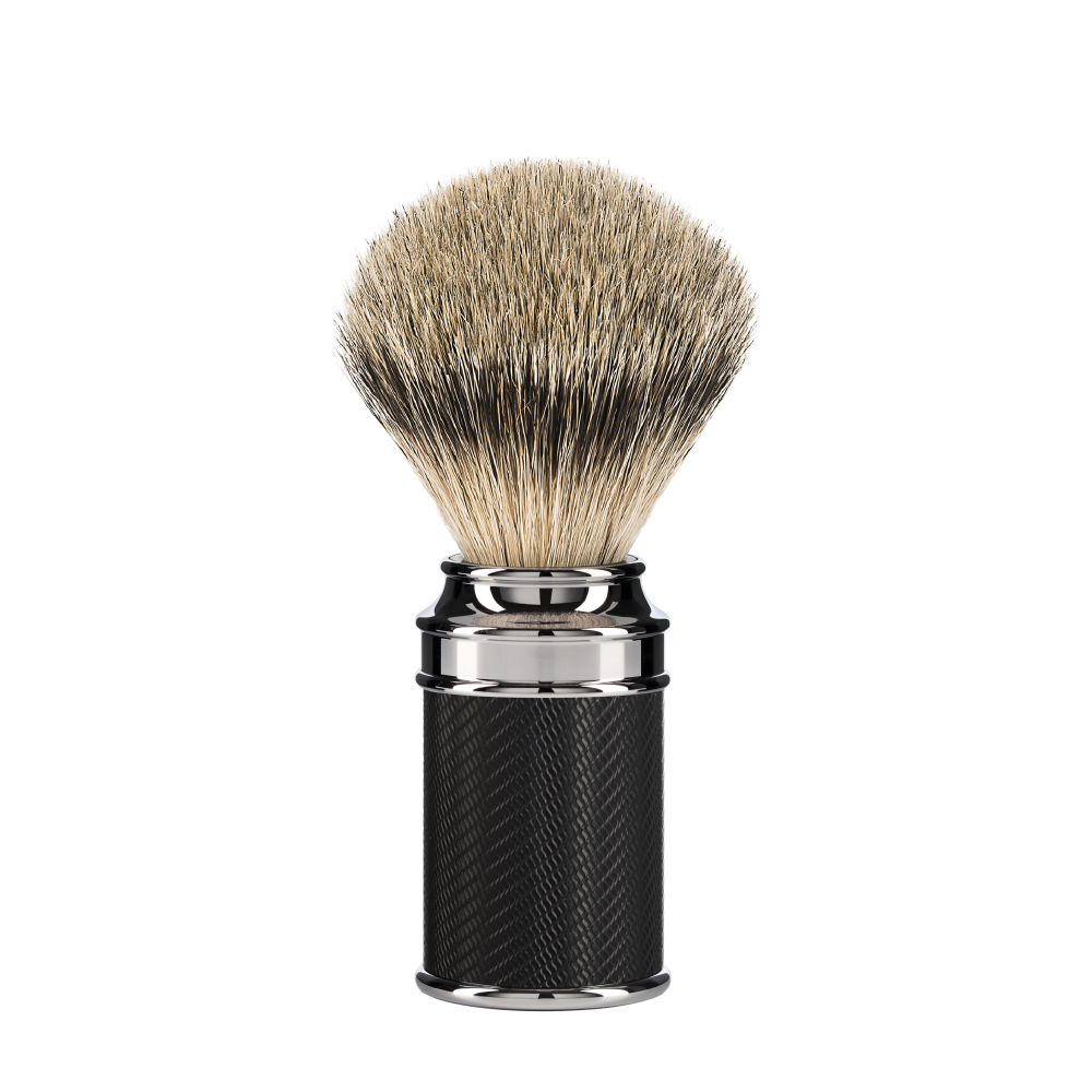 Rakbursti - Traditional - Svart króm munstrað - Silvertip greifingjahár