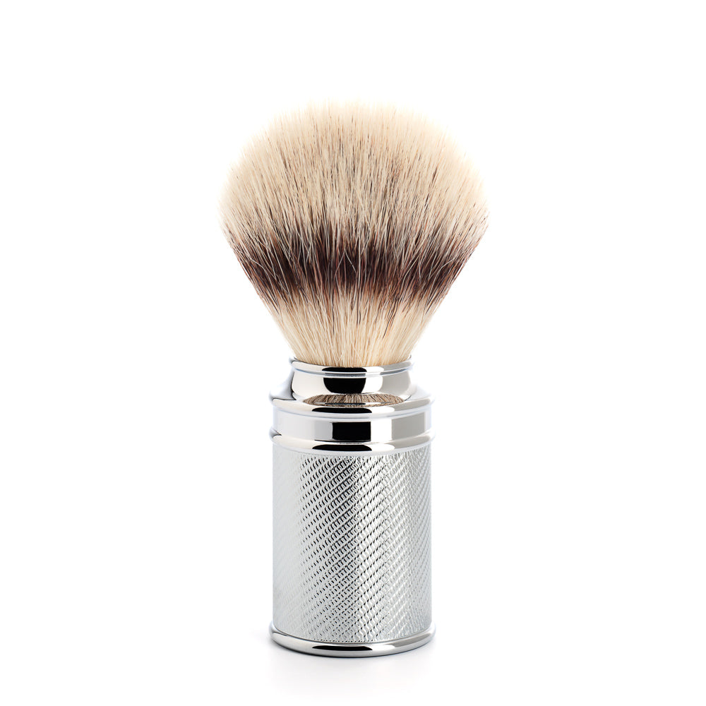 Rakbursti - Traditional - Chrome - Silvertip fiber hár