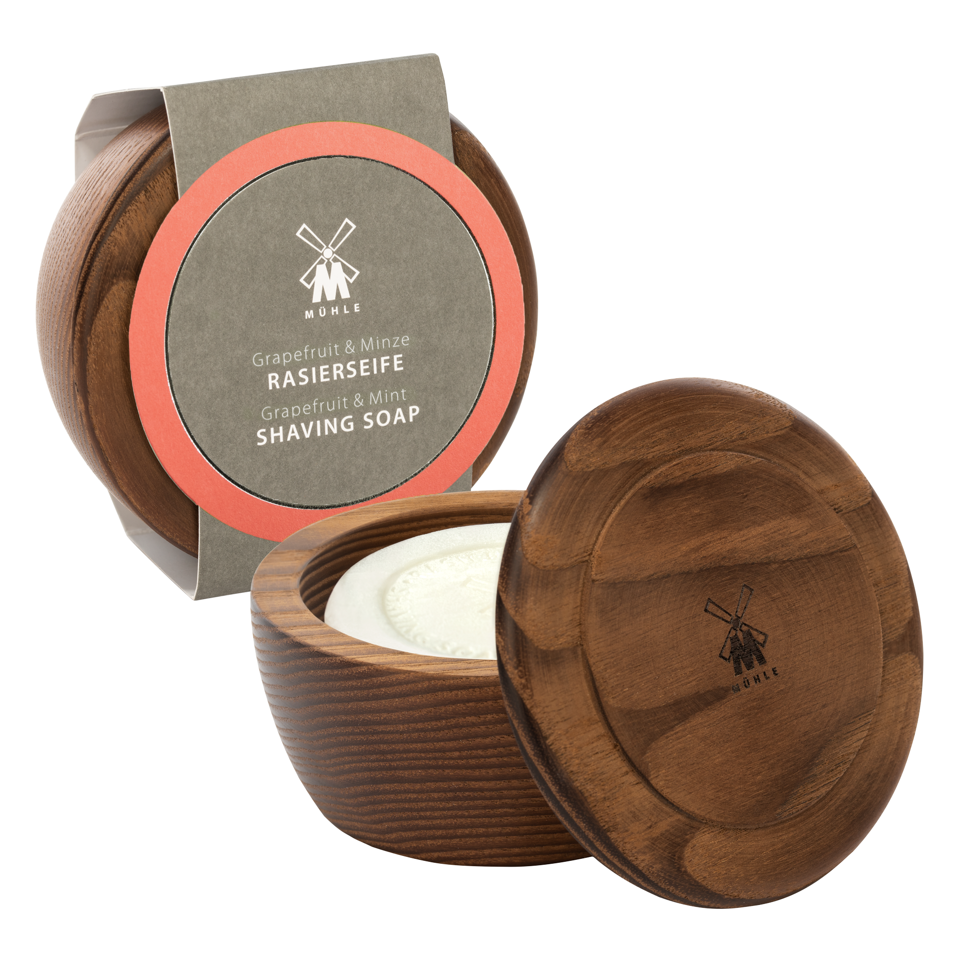 Shaving Soap - Greip og Minta - Raksápa í viðarskál
