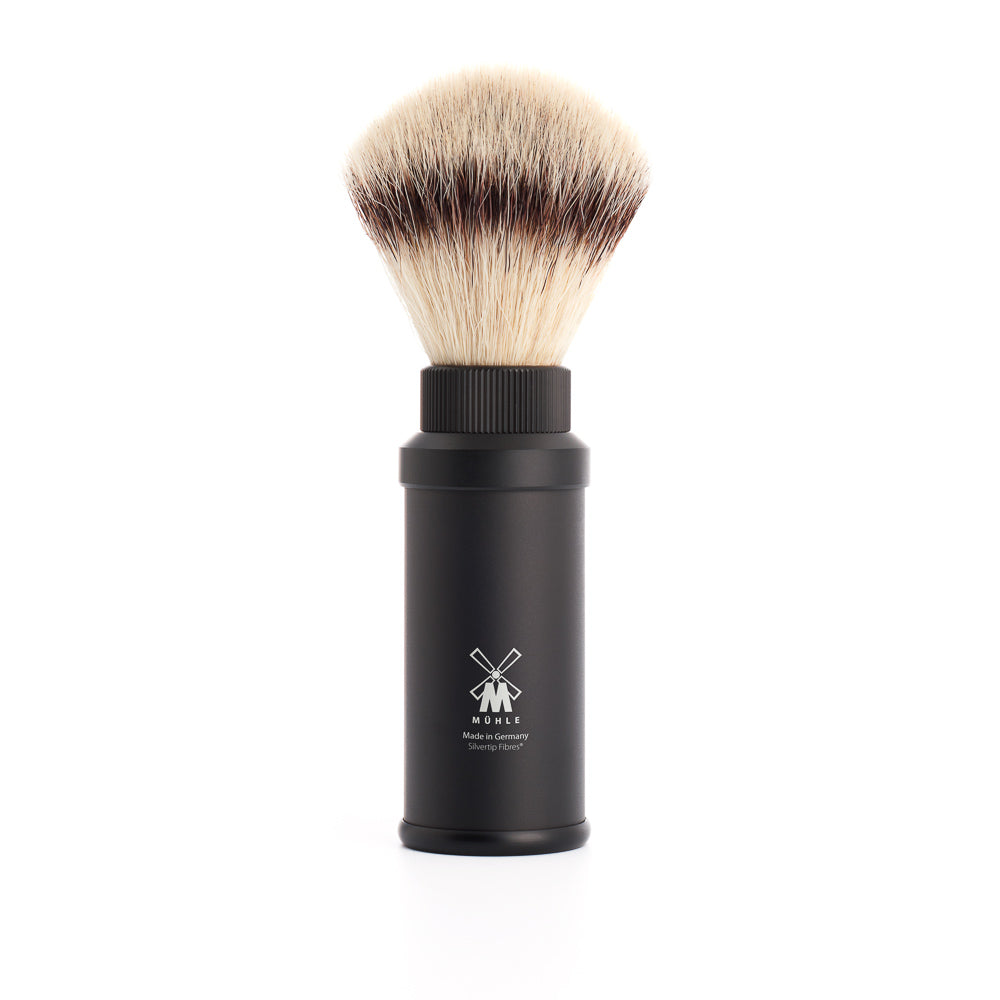 Ferðarakbursti - Svartur - Silvertip fiber hár