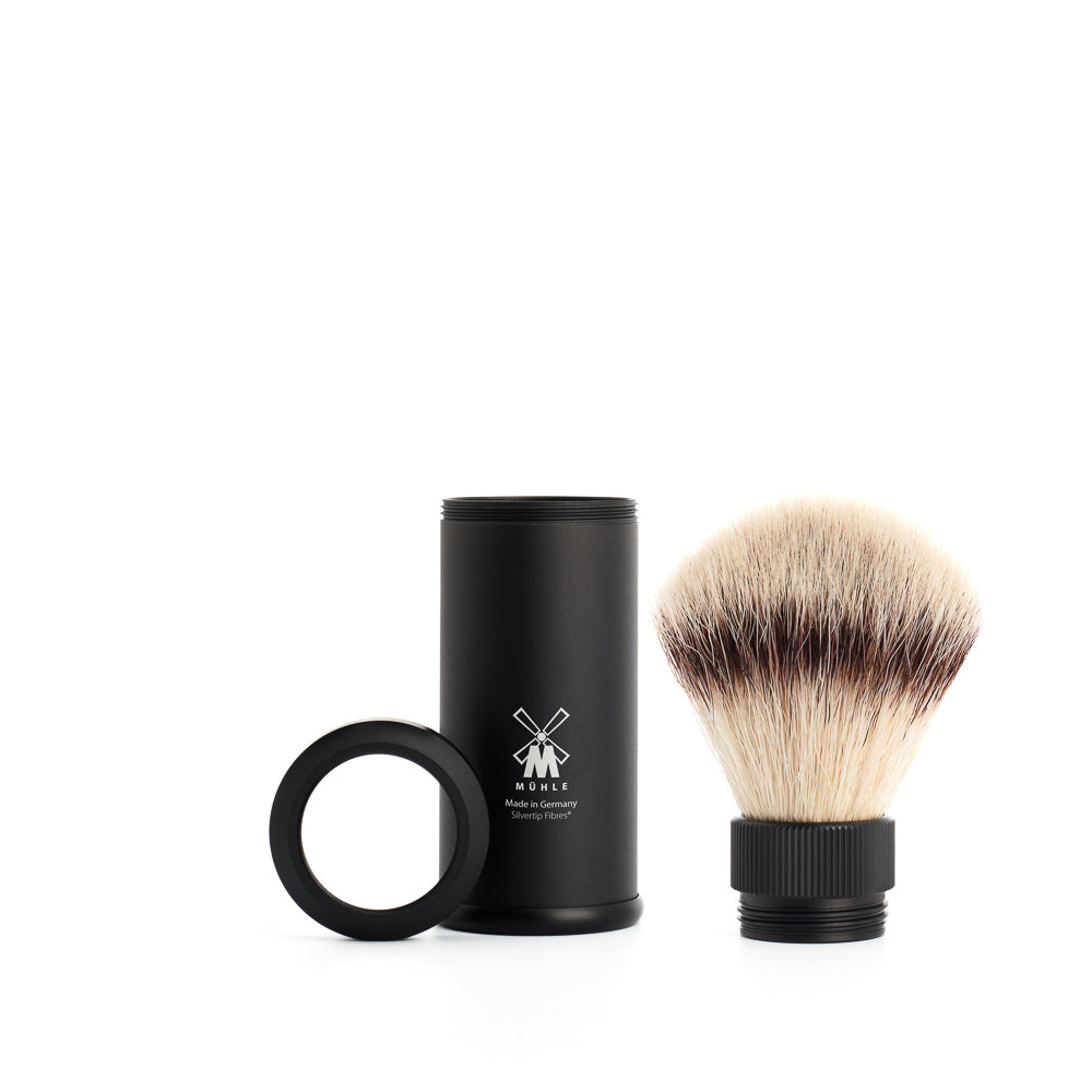Ferðarakbursti - Svartur - Silvertip fiber hár