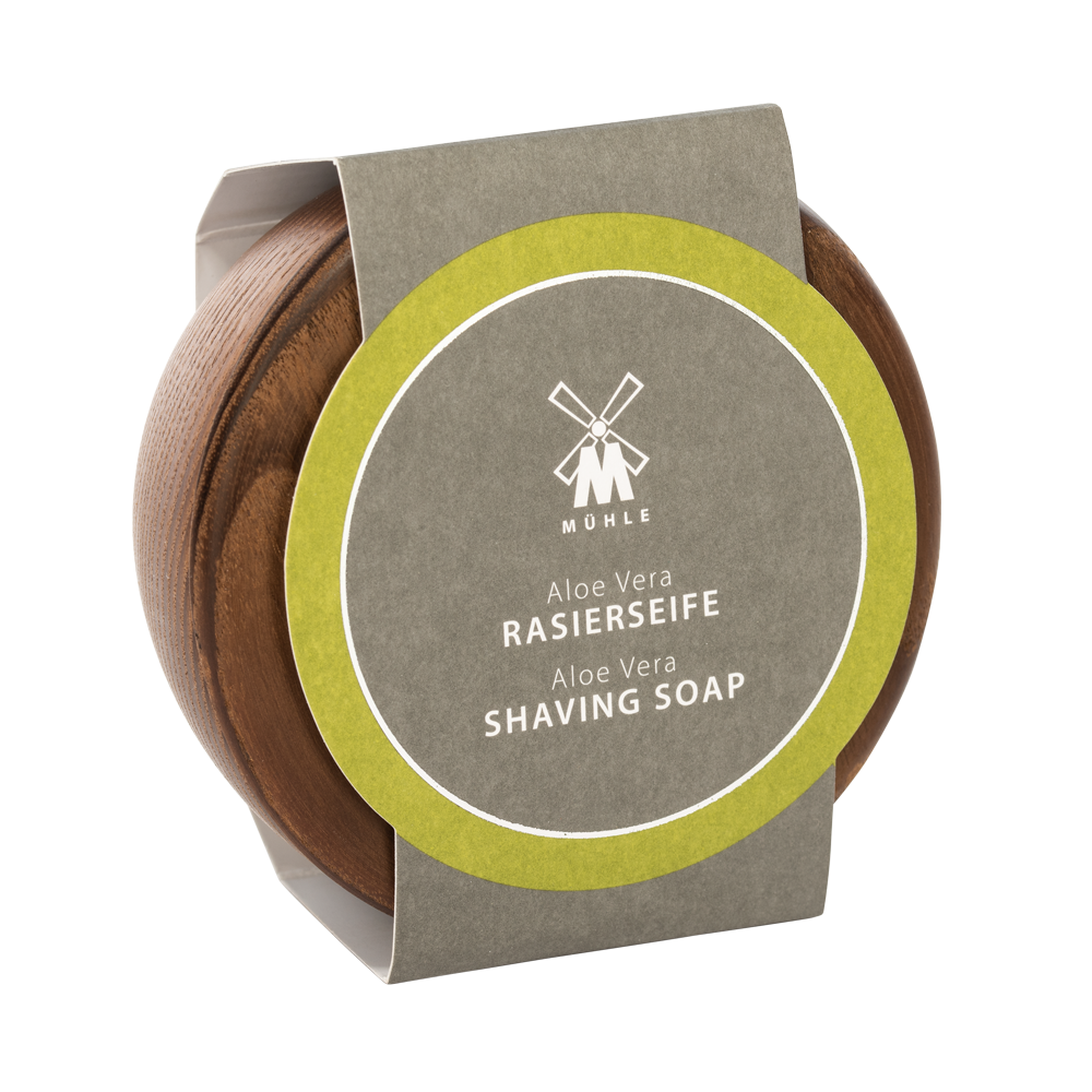 Shaving Soap - Aloe Vera - Raksápa í viðarskál