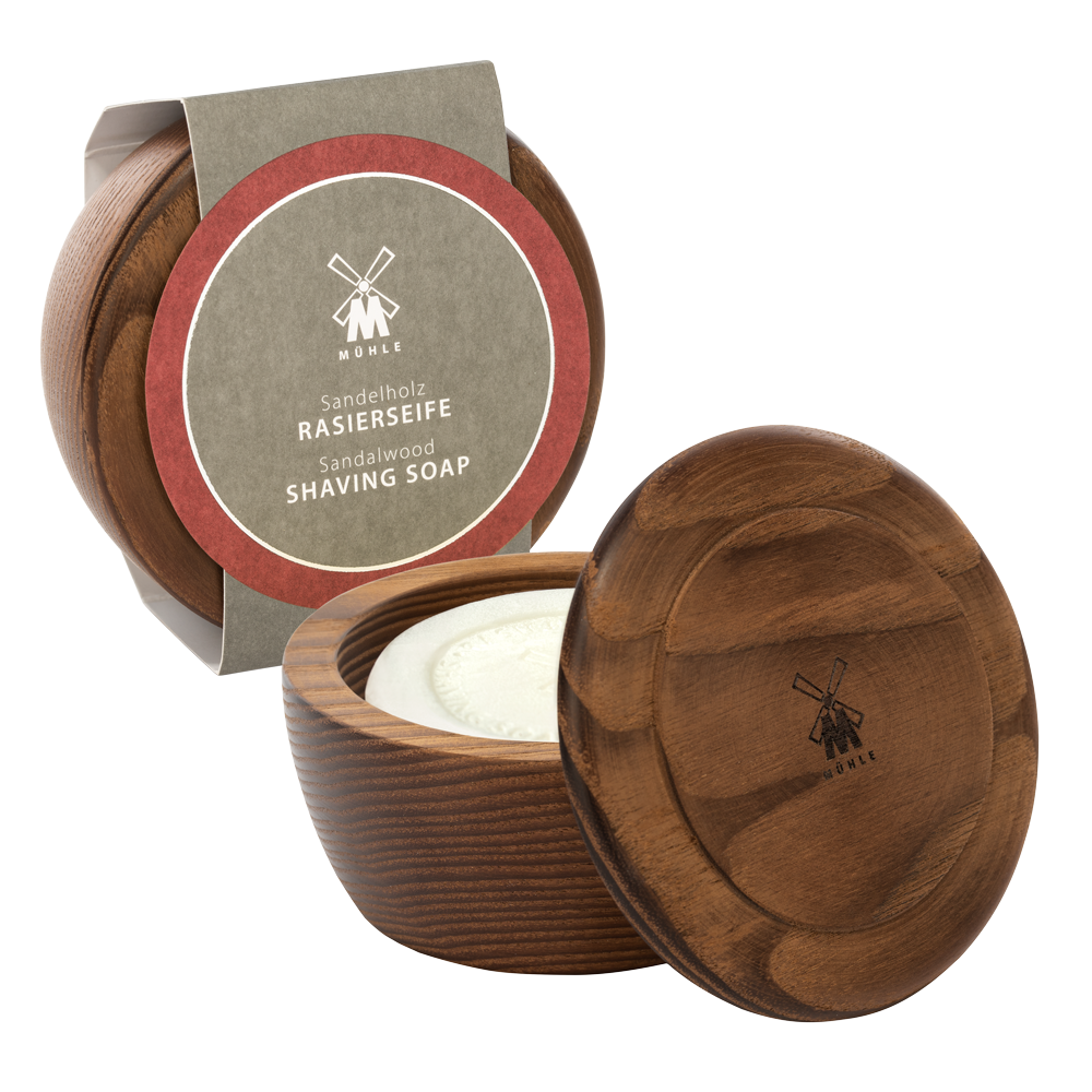 Shaving Soap - Sandalwood - Raksápa í viðarskál